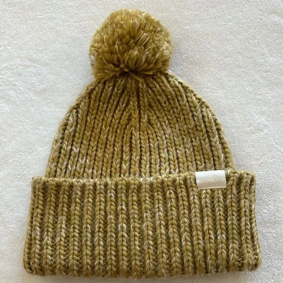 The North Face Cozy chunky knit bobble hat in beige - Picture 2 of 6